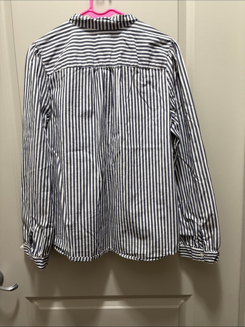 J. Crew Navy & White Vertical Stripe Button-Down Blouse - Picture 4 of 4